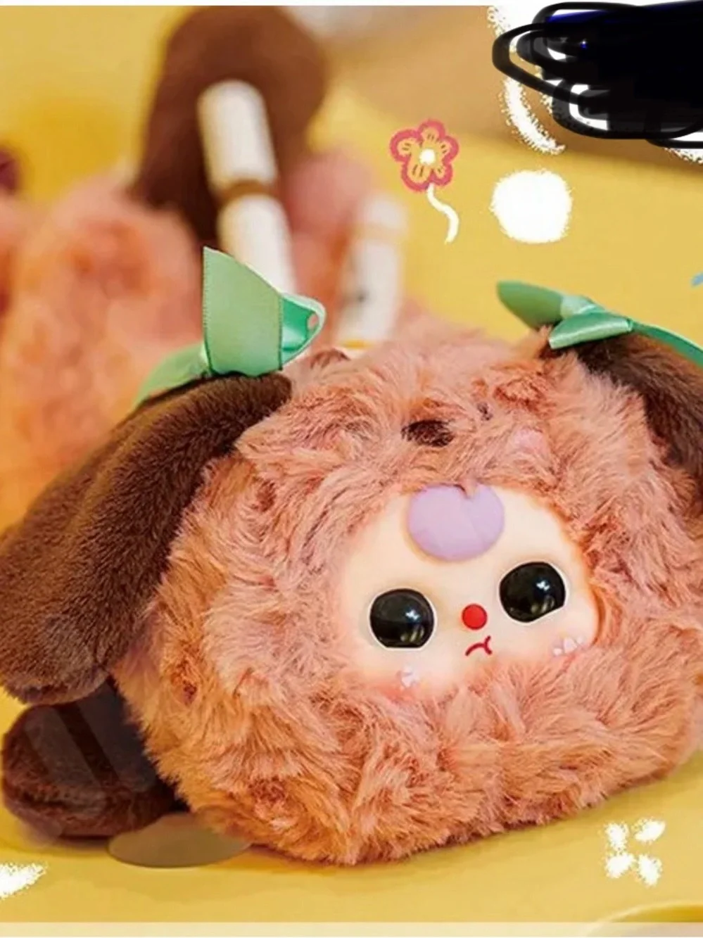 New Confirmed Baby Three Plush Cosmetic, Pen & Pencil Zipper Bag with Keychain